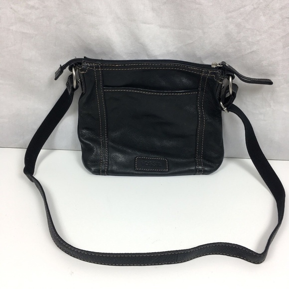 Fossil Handbags - Fossil Black Pebble Leather Purse Crossbody